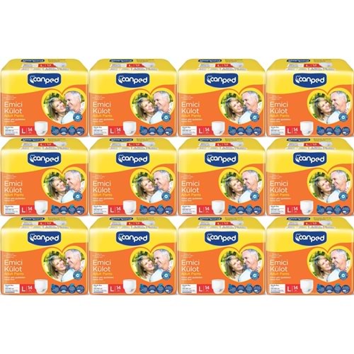 Canped Emici Külot Pants Hasta Yetişkin Bezi L - Büyük - Large Ekonomik Pk 168 Adet (12PK*14)