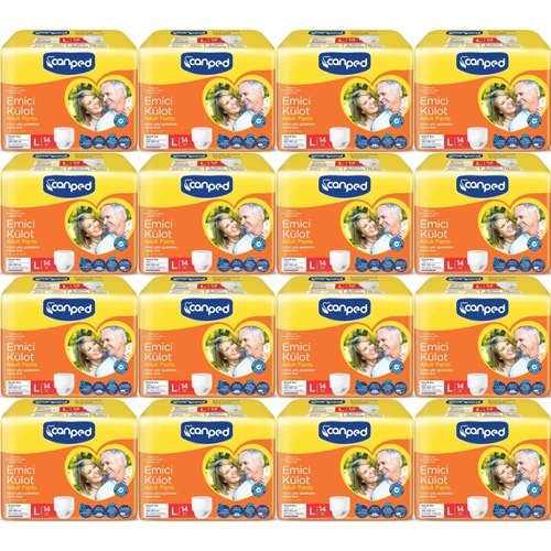 Canped Emici Külot Pants Hasta Yetişkin Bezi L - Büyük - Large Ekonomik Pk 224 Adet (16PK*14)