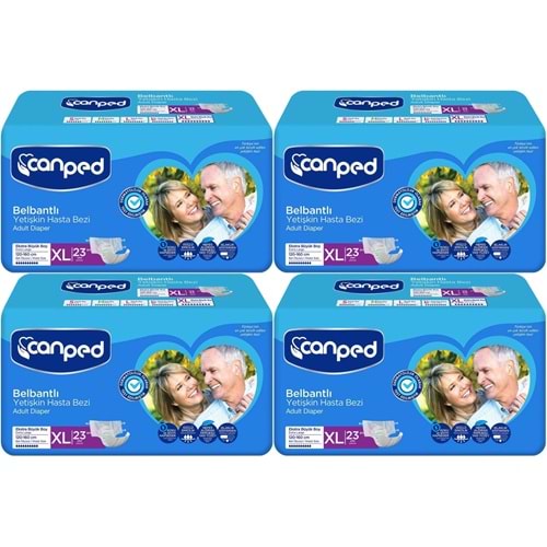 Canped Yetişkin Bezi Bel Bantlı Tekstil Yüzey XL - Ekstra Large - Extra Large 92 Adet