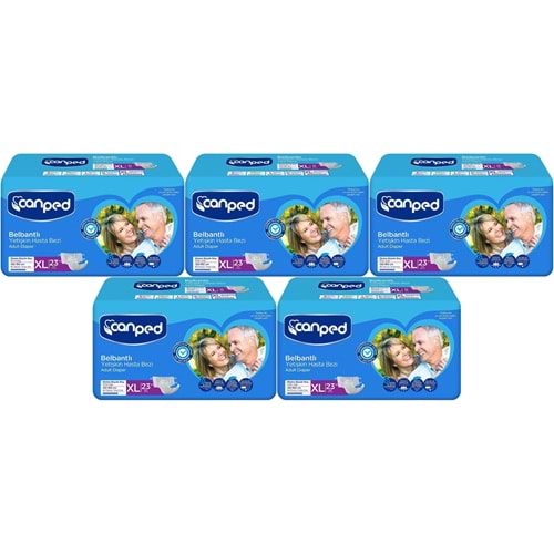Canped Yetişkin Bezi Bel Bantlı Tekstil Yüzey XL - Ekstra Large - Extra Large 115 Adet