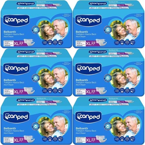 Canped Yetişkin Bezi Bel Bantlı Tekstil Yüzey XL - Ekstra Large - Extra Large 138 Adet