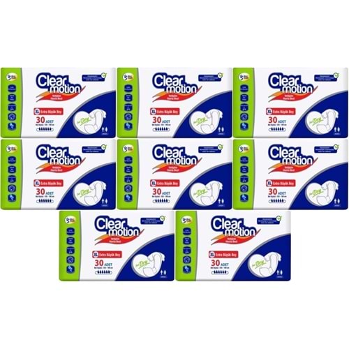 Clearmotion Yetişkin Hasta Bezi Bel Bantlı XL - Ekstra Büyük - Extra Large 240 Adet (8PK*30)