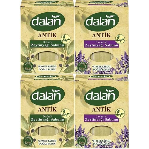 Dalan Antik Defneli Zeytinyağı Sabunu 900GR (Klasik & Lavantalı) (Karma 4 Lü Set)