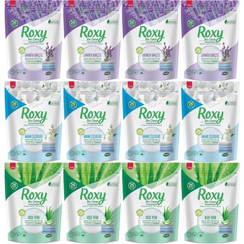 Dalan Roxy Bio Clean Matik Sabun Tozu 800GR Karma 12 Li Set (Lavanta/Bahar/Aloe Vera) (312 Yıkama)