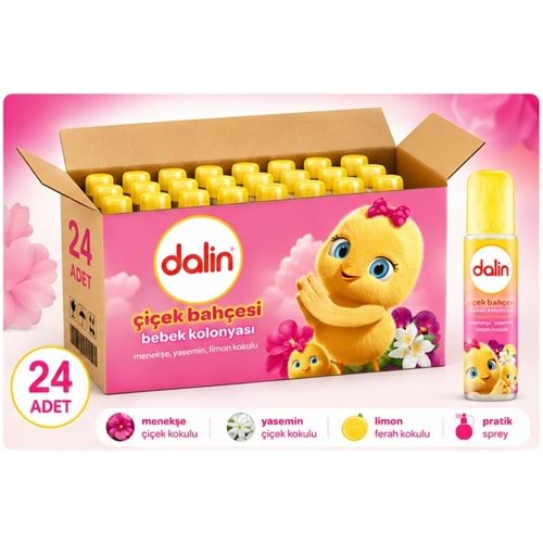 Dalin Bebek Kolonyası 150ML Çiçek Bahçesi (Menekşe-Yasemin-Limon Kokulu) (24 Lü Set)