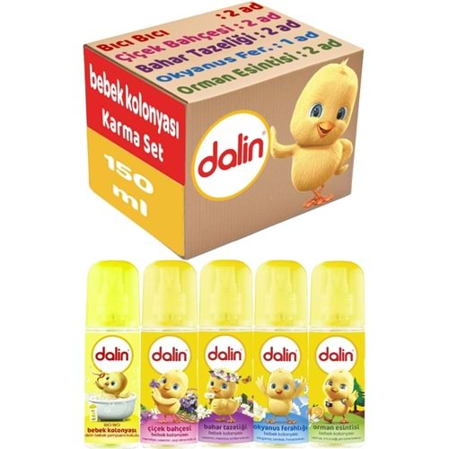 Dalin Bebek Kolonyası 150ML (Bıcı Bıcı-Orman-Çiçek-Okyanus-Bahar) Karma 9 Lu Set