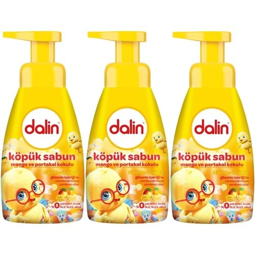 Dalin Köpük Sabun 200ML Mango ve Portakal Kokulu Çoçuklarınız İçin (3 Lü Set)