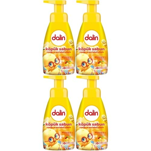 Dalin Köpük Sabun 200ML Mango ve Portakal Kokulu Çoçuklarınız İçin (4 Lü Set)