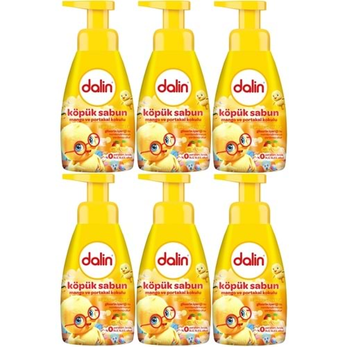 Dalin Köpük Sabun 200ML Mango ve Portakal Kokulu Çoçuklarınız İçin (6 Lı Set)