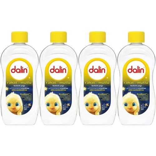 Dalin Bebek Yağı 300ML Rahat ve Mutlu Vanilya Kokulu Nemlendirici (4 Lü Set)