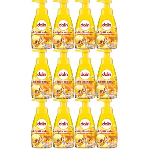 Dalin Köpük Sabun 200ML Mango ve Portakal Kokulu Çoçuklarınız İçin (12 Li Set)