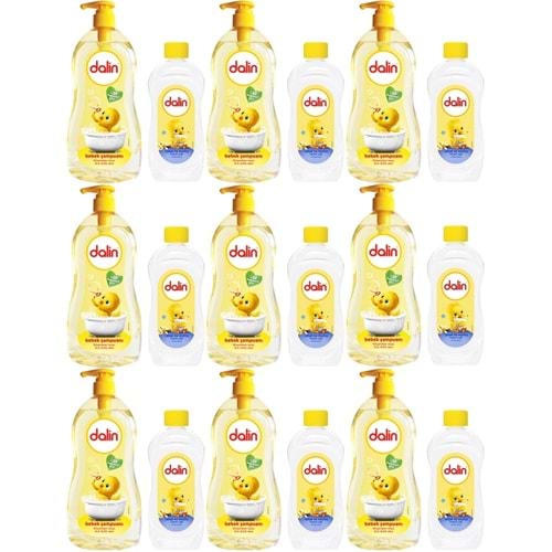 Dalin Bebek Şampuanı Klasik 700ML Pompalı + 100ML Bebek Yağı (Rahat ve Mutlu) (9 Lu Set)