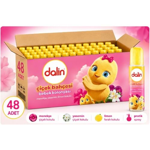 Dalin Bebek Kolonyası 150ML Çiçek Bahçesi (Menekşe-Yasemin-Limon Kokulu) (48 Li Set)