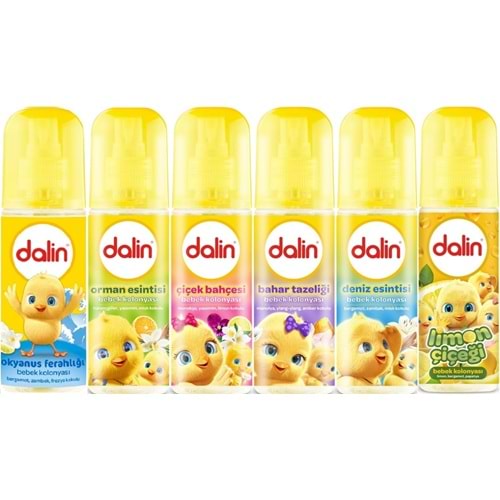 Dalin Bebek Kolonyası 150ML (Okyanus-Orman-Deniz-Çiçek-Bahar-Limon) Karma 6 Lı Set