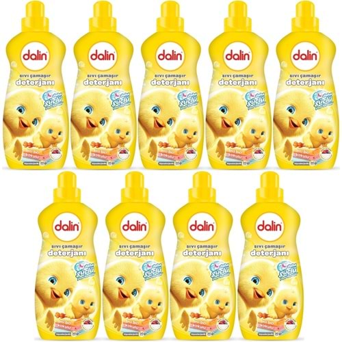 Dalin Çamaşır Deterjanı 1.5LT Bıcı Bıcı Kokulu (Hassas ve Hipoalerjenik Formül) (9 Lu Set)