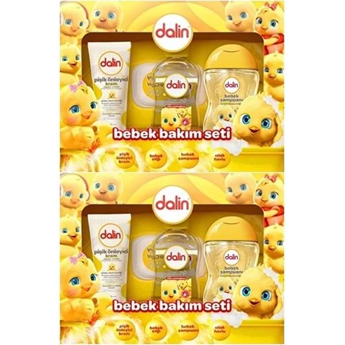Dalin Bebek Bakım Seti 4 Parça (Kutulu) Yenidoğan Seti (Karma 2 Li Set)