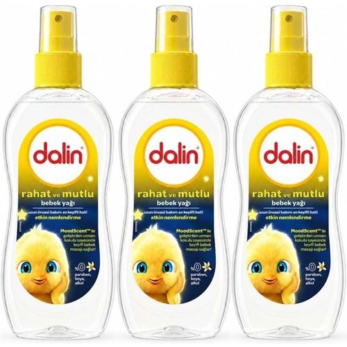 Dalin Bebek Yağı 200ML Sprey Rahat ve Mutlu (3 Lü Set)