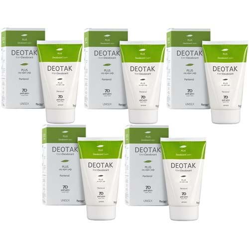 Deotak Krem Deodorant Unisex 35ML Plus (Çay Ağaçı Yağı) (5 Li Set)