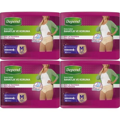 Depend Emici Külot Yetişkin Bezi Avantaj Pk Orta Kadın 64 Adet