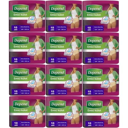 Depend Emici Külot Hasta Bezi XL - Extra Büyük Kadın 120 Adet (12PK*10)