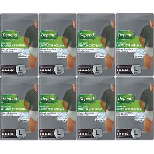 Depend Emici Külot Pants Hasta Bezi L - Büyük - Large Erkek 64 Adet (8PK*8)