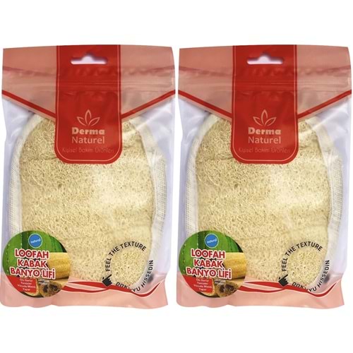Derma Naturel Loofah Kabak Banyo ve Yüz Lifi (15*24CM) MS-10 (2 Li Set)