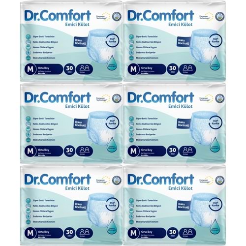 Dr.Comfort Yetişkin Bezi Emici Külot M-Orta 180 Adet 6Pk x 30