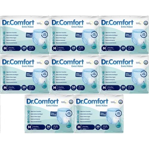 Dr.Comfort Yetişkin Bezi Emici Külot M-Orta 240 Adet 8Pk x 30
