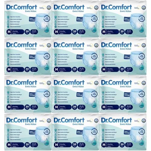 Dr.Comfort Yetişkin Bezi Emici Külot M-Orta 360 Adet 12Pk x 30