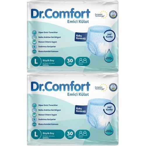 Dr.Comfort Yetişkin Bezi Emici Külot L-Büyük 60 Adet 2Pk x 30
