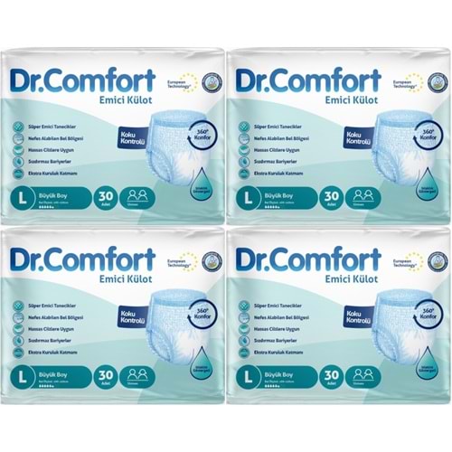 Dr.Comfort Yetişkin Bezi Emici Külot L-Büyük 120 Adet 4Pk x 30