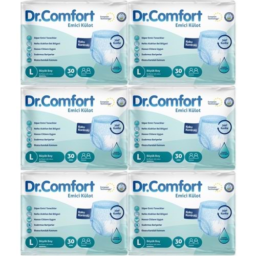 Dr.Comfort Yetişkin Bezi Emici Külot L-Büyük 180 Adet 6Pk x 30