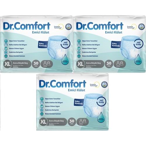Dr.Comfort Yetişkin Bezi Emici Külot Ekstra Büyük XL 90 Adet 3Pk x 30