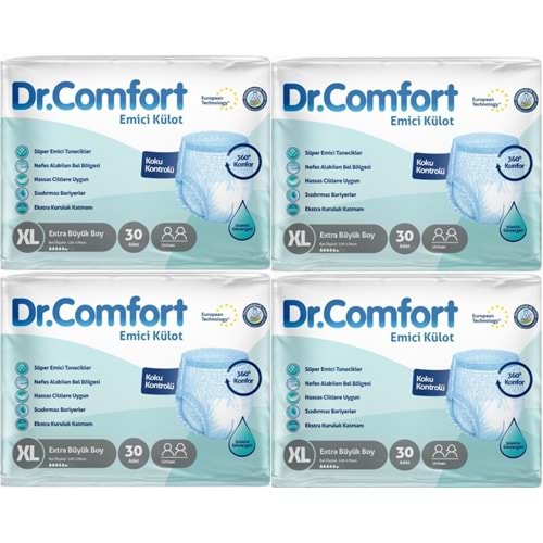 Dr.Comfort Yetişkin Bezi Emici Külot Ekstra Büyük XL 120 Adet 4Pk x 30