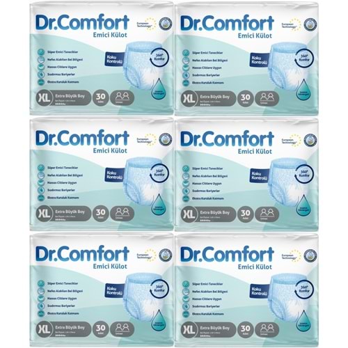Dr.Comfort Yetişkin Bezi Emici Külot Ekstra Büyük XL 180 Adet 6Pk x 30