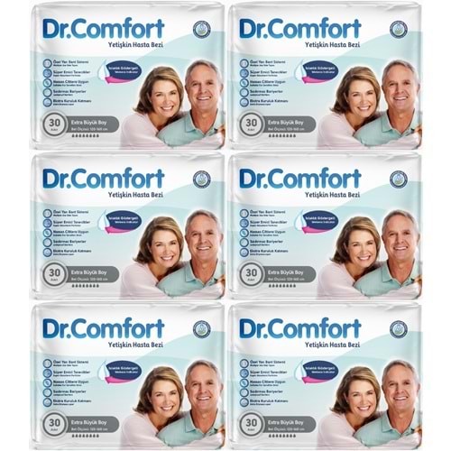 Dr.Comfort Yetişkin Bezi Bel Bantlı Tekstil Yüzeyli XL - Ekstra Büyük 180 Adet