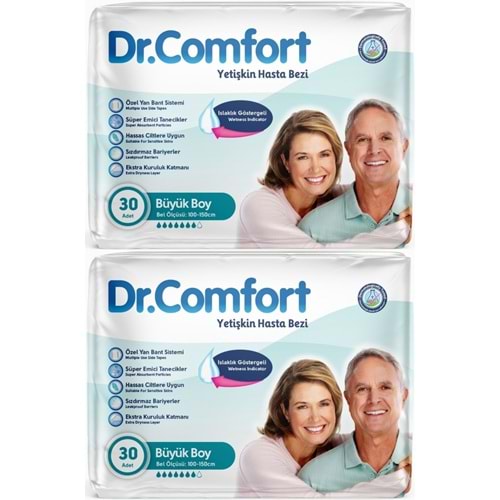 Dr.Comfort Yetişkin Bezi Bel Bantlı Tekstil Yüzeyli L - Büyük - Large 60 Adet