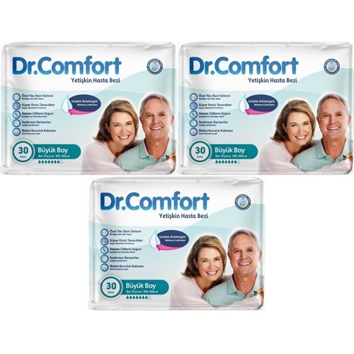 Dr.Comfort Yetişkin Bezi Bel Bantlı Tekstil Yüzeyli L - Büyük - Large 90 Adet