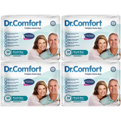 Dr.Comfort Yetişkin Bezi Bel Bantlı Tekstil Yüzeyli L - Büyük - Large 120 Adet