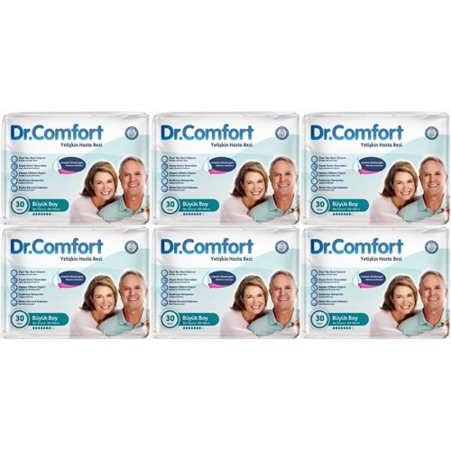 Dr.Comfort Yetişkin Bezi Bel Bantlı Tekstil Yüzeyli L - Büyük - Large 180 Adet