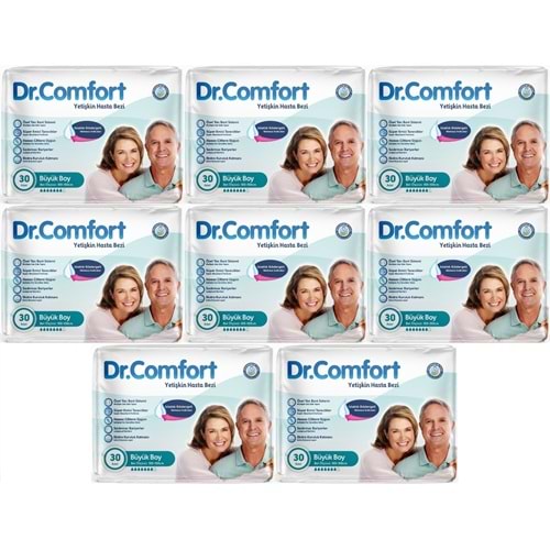 Dr.Comfort Yetişkin Bezi Bel Bantlı Tekstil Yüzeyli L - Büyük - Large 240 Adet
