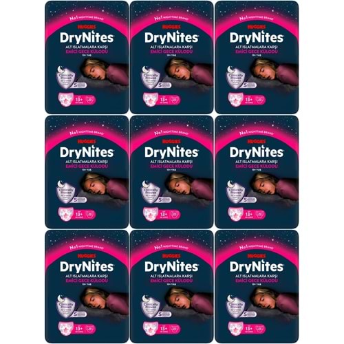 Drynites Emici Gece Külodu/Külot Bez Kız 13+ Yaş (48-60KG) X Large 180 Adet Mega Pk (9PK*20)