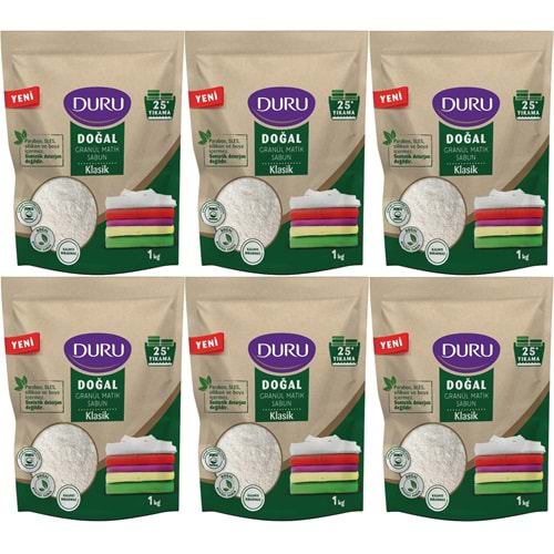 Duru Doğal Granül Matik Sabun Tozu Klasik 6KG (6PK*1) (150 Yıkama)