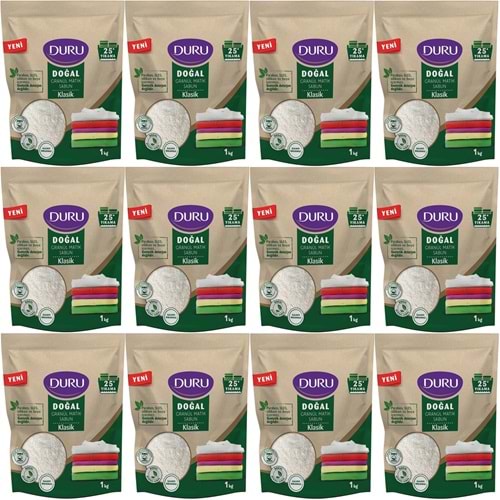 Duru Doğal Granül Matik Sabun Tozu Klasik 12KG (12PK*1) (300 Yıkama)