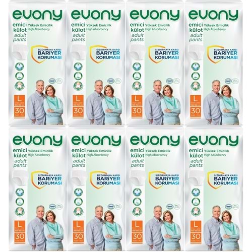 Evony Hasta Bezi Yetişkin Emici Külot L-Büyük 240 Adet (8PK*30)