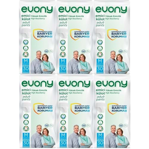 Evony Hasta Bezi Yetişkin Emici Külot M-Orta 180 Adet (6PK*30)