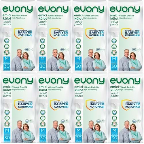 Evony Hasta Bezi Yetişkin Emici Külot M-Orta 240 Adet (8PK*30)