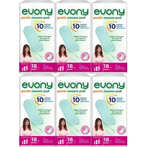 Evony Günlük Mesane Pedi Ekstra Uzun 108 Adet (6PK*18)