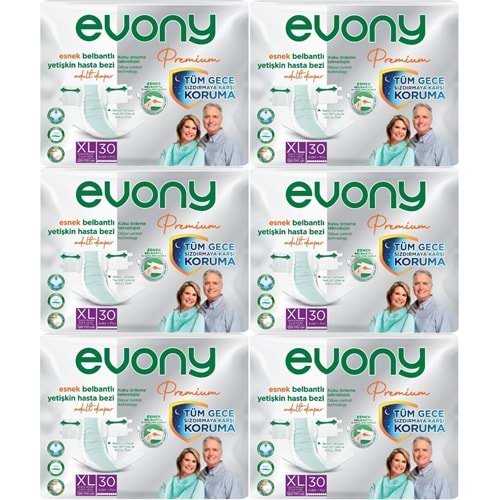 Evony Premium Hasta Bezi Yetişkin Bel Bantlı Tekstil Yüzey Ekstra Büyük (XL) 180 Adet
