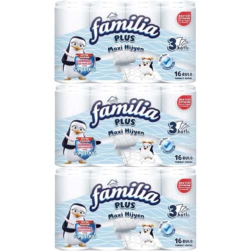 Familia Plus Tuvalet Kağıdı (3 Katlı) 48 Li Set Maxi Hijyen (3PK*16)